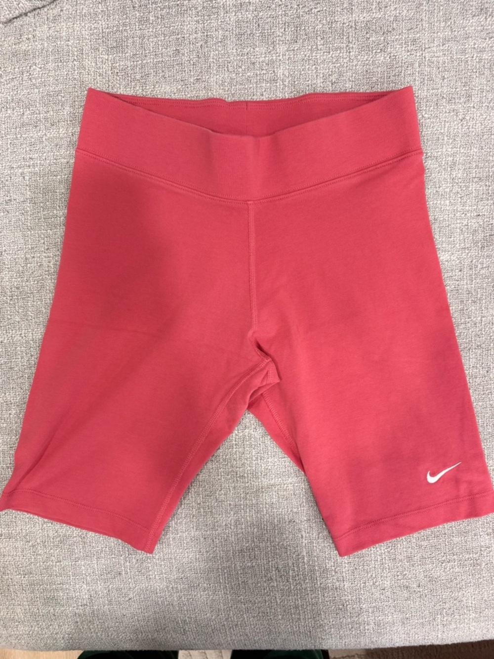 Nike Coral Bike Shorts with White Swoosh